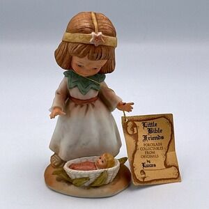 Vintage Enesco Little Bible Friends By Lucas E-4861 Baby Moses Figurine 1980